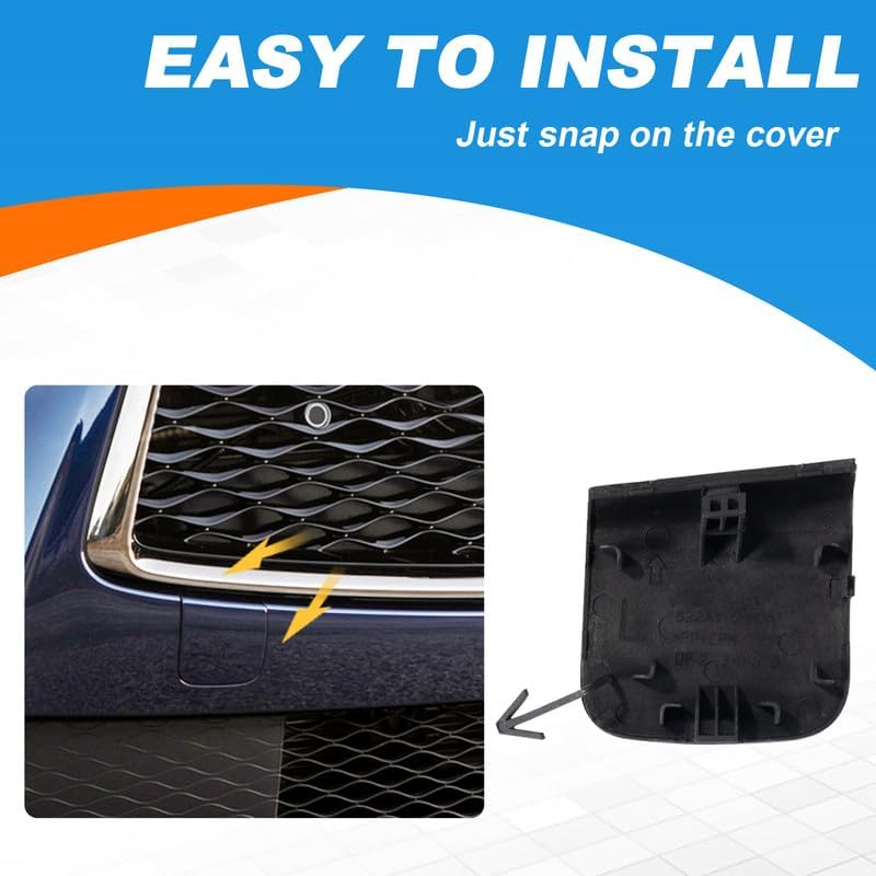 Car Front Bumper Tow Hook Cover Cap Towing Eye for Infiniti Q50 2018 2019 2020 2021 2022 622A1-6HH0A Trailer Cover (White, Right Passenger Side)