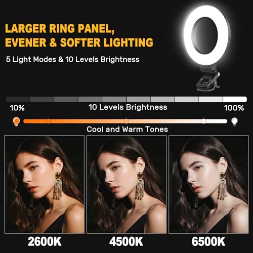 Image of Anautin Ring Light for Video Conference Lighting,360Adjustable,Portable LED Video Conference Lighting for Monitor,Laptop&Desktop Computer,Streaming Light for Zoom Meetings, Selfie Makeup, Video Calls