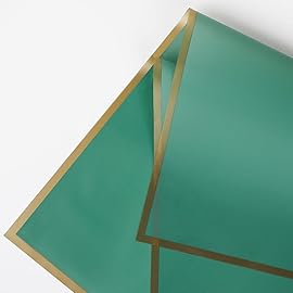 FUHITIM 20 Sheets Flower Wrapping Paper - Waterproof Floral Bouquet Packaging Paper for DIY CraftsFlorist Supplies Packaging Paper for Wedding Birthday Gift(Emerald Green)