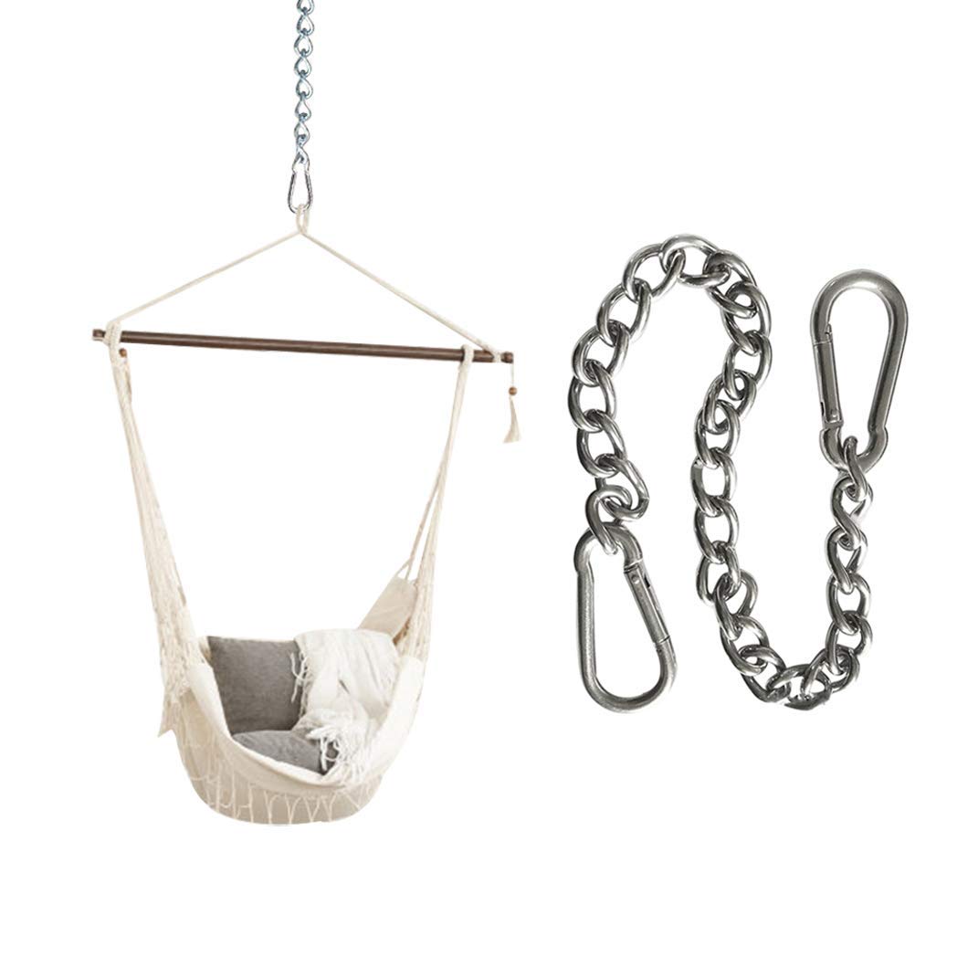 Fengtaike 66 cm lange Edelstahl-Hängematten-Kette, Hängemattenketten und Haken zum Aufhängen mit 2 Karabinern, Hängesessel, Sitzkette, Yoga-Schaukel-Zubehör-Set