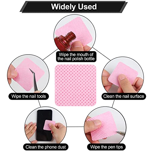 400 pieces nail cotton pads1 pull-down pump dispenser bottlesuper absorbent soft non-woven eyelash glue wipesnail polish dehumidifier for eyelash extension products and nail oil bottlepink white