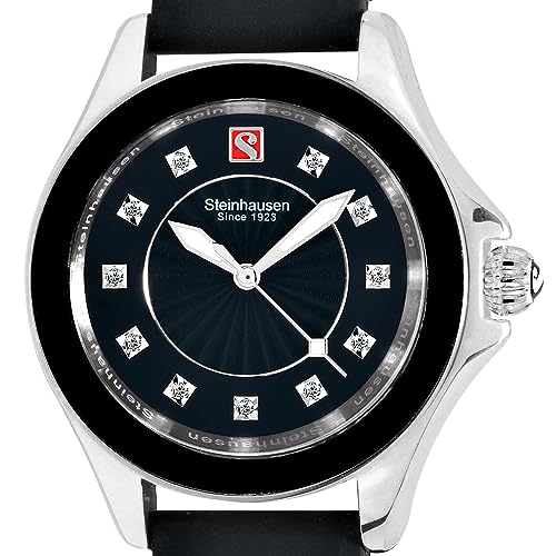 Arbon Collection Black Stainless Steel Women's Watch with Extra White Silicone Interchangable Band2