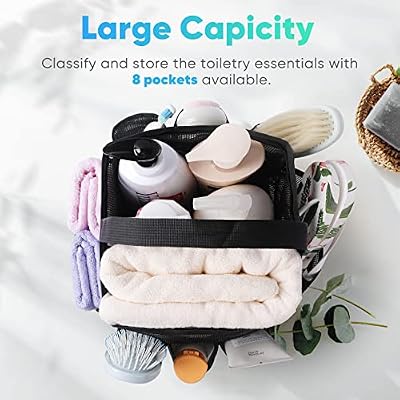 EUDELE Mesh Shower Caddy Portable for College Dorm Room Essentials, Shower Caddy Dorm with 9-Pocket Large Capacity for Beach, Swimming, Gym, Camping, Travel essentials