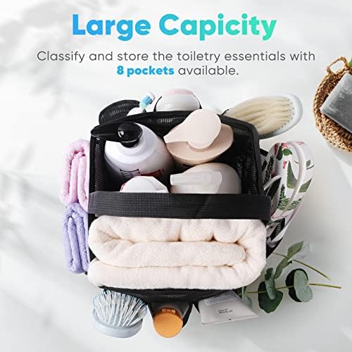 EUDELE Mesh Shower Caddy Portable for College Dorm Room Essentials, Shower Caddy Dorm with 9-Pocket Large Capacity for Beach, Swimming, Gym, Camping, Travel essentials
