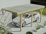 Vente-unique - Cochera Abierta adosada de Madera - con Techo de PVC - 1 Coche - 15 m² - Helene