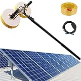 Limpiador de paneles solares de doble cabezal con poste telescópico, suministro automático de agua, alta eficiencia para limpieza elevada de vidrio y paneles fotovoltaicos