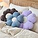 Flower Shaped Pillow, Cute Decorative Throw Pillow with Soft Artificial Rabbit Fur for Couch Bed Chair Floor, Flower Pillows Seating Cushions with Room Décor for Bedroom Living Room (14.9