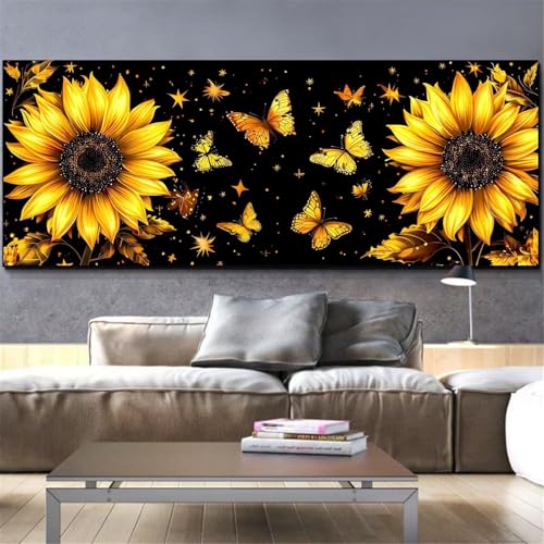 Kit Diamond Painting Tournesol et Papillon 50x100cm L331
