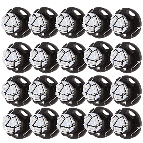 cciyu 20 Pack Brightest Blue T5 /T4.7 Neo Wedge 12mm 12V 3 SMD A/C LED Light Bulbs