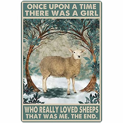 Bingyingne Farm Ranch Metal Tin Sign Vache, Qui aimait Vraiment Les Moutons Affiche rétro Garage Cuisine Plaque Murale Décor à la Maison Café Farm Ranch Club Affiche Peinture 12x18 Pouces Cover