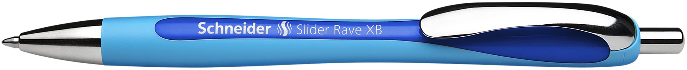 Schneider Slider Rave XB Kugelschreiber (5 Stück, Blau) - Dokumentenecht, Mit Viscoglide, Ergonomischer Griff