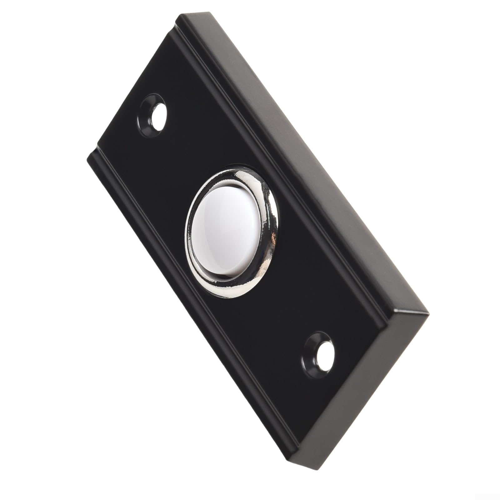 Axorafow Lighted Wired Doorbell Push Button Replacement for Low-voltage Door Chimes – Metal Led Illuminated Round Button Weatherproof Black 7 X 3.2 Cm Fits Wood/cement/brick Walls