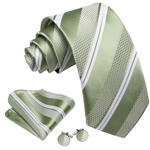 Image of Barry.Wang Mens Tie Set Plaid Check Neckties Formal Business Wedding Luxury Pocket Square Cufflinks