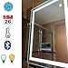 Produktbild Badezimmerspiegel, Anzeige Datum, Uhrzeit, Temperatur + Berührungsschalter + IP67 wasserdicht + Anti-Fog + Bluetooth Audio + LED-Farbe kann eingestellt Werden (kaltweiß/warmweiß), 60 * 80 cm