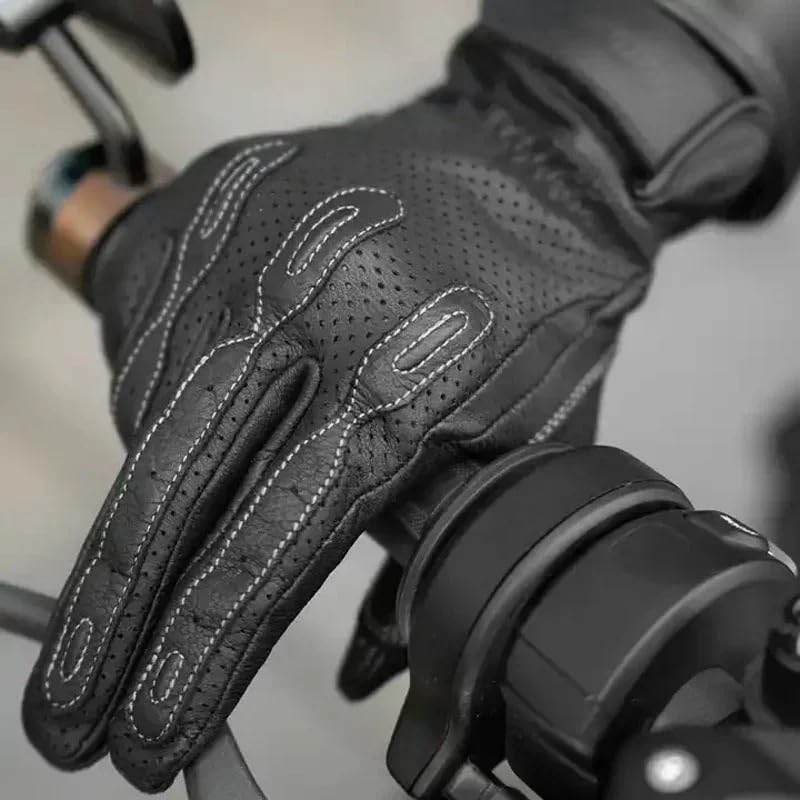 Guanti Moto Guanti da moto classici retrò dita intere traspiranti touch screen protettivi motocross ATV ciclismo guanti