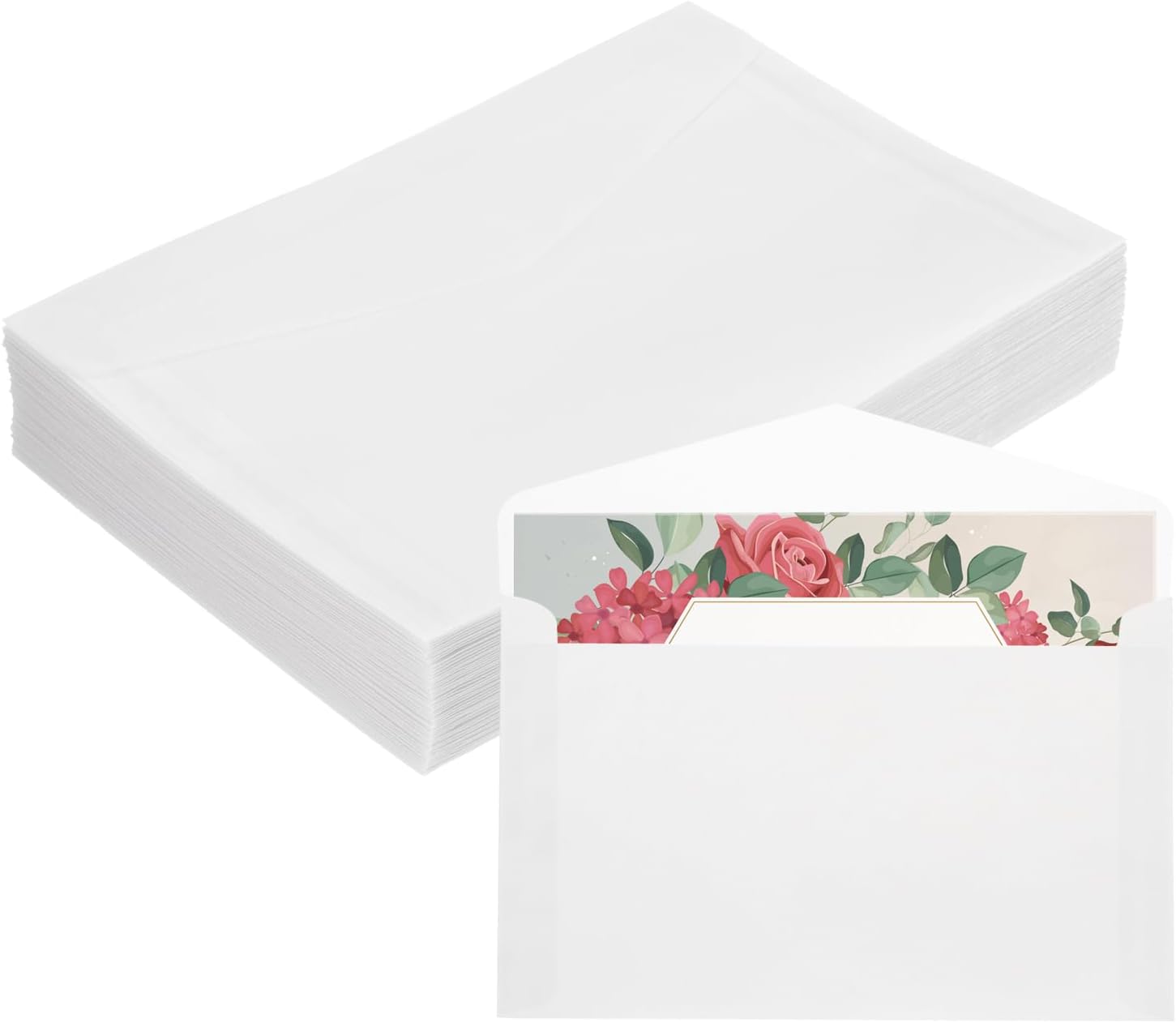 sourcing map 30 Pack Vellum Jackets, 5x7 Inch Vellum Paper Pre-Folded Triangle Vellum Envelopes Transparent 53GSM for Wedding Invitation Accessories Bridal Showers Birthdays Wraps