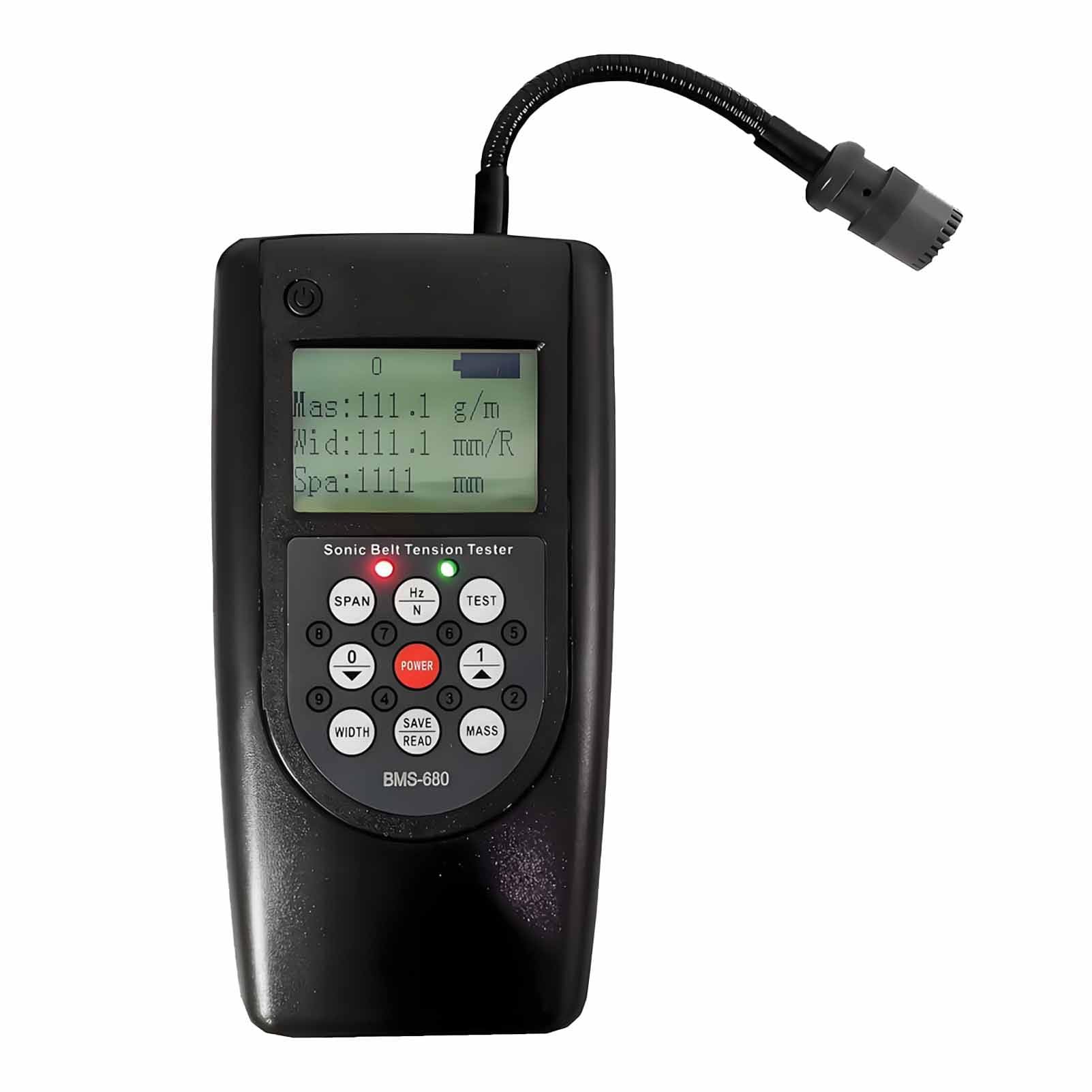 DNEPEI Precision Sonic Belt Tension Tester, Acoustic Tension Gauge with 680Hz Max Frequency, Adjustable Directional Probe, 20-Parameter Storage for Transmission & Timing Belt Systems