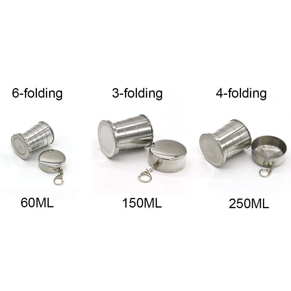 2 Stück Faltbare Edelstahltassen 250ml - Camping Becher Outdoor