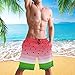 visesunny Interesting Watermelon Print Beach Shorts Men Summer Swim Trunks Sports Running Bathing Suits with Mesh Lining