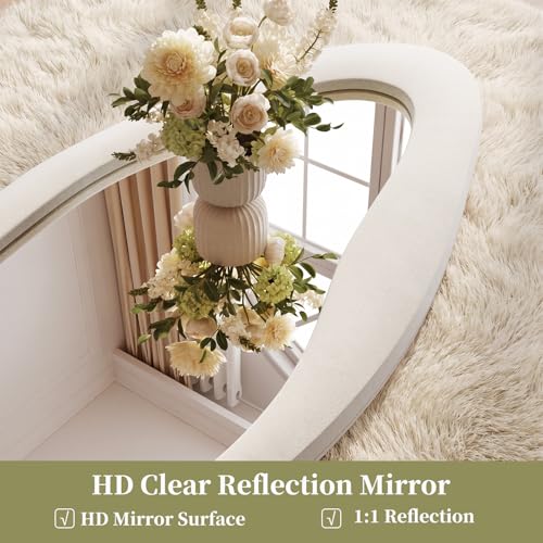Image of Koonmi Full Length Mirror 63 inchx24 inch, Irregular Flannel Floor Mirrors