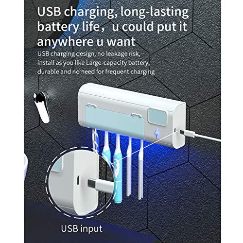 homozy Suporte uv esperto do esterilizador da escova de dentes, distribuidor automático da pasta de