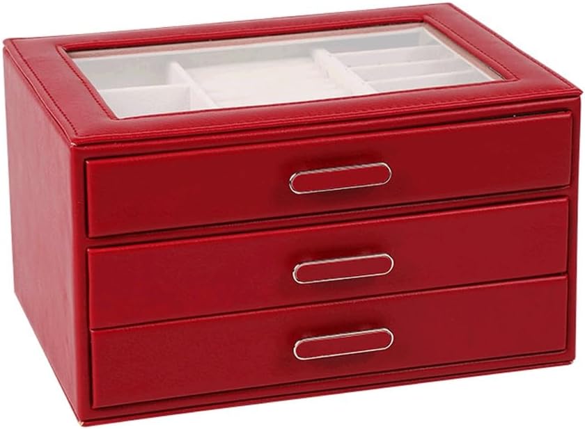 Piece of High-capacity Three-layer Jewelry Box Drawer Storage Earrings Necklace
