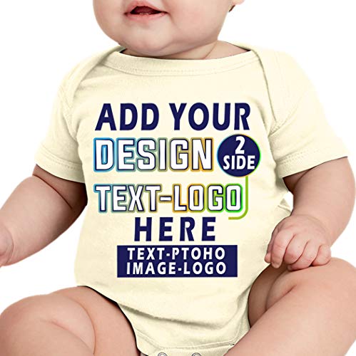 NACRE APPAREL Custom Baby Bodysuits Add Your Own Design Photo Image Text Personalized Infant Bodysuit