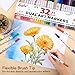 Leceha Dual Tip Art Markers for Adult Coloring Books,Fine and Brush Tip 32 Colored Pens Watercolor Pens for Journaling Note Taking Writing Planning Art Supplies