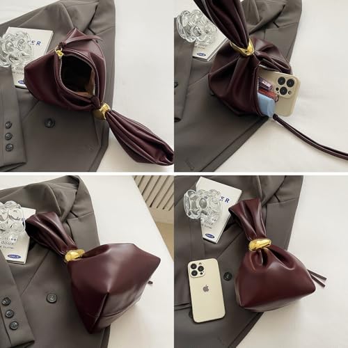 Bolso de mano pequeño Farcauo Burgundy para mujer miniatura 5