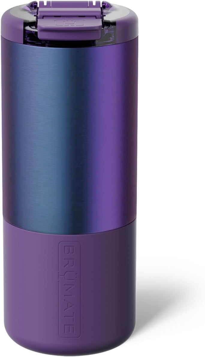 BrüMate Strova 18oz 100% Leakproof Insulated Coffee Mug | Ceramic-Lined Interior | Built-In Silicone Sleeve for Travel | Locking Flip Lid (Lilac Dusk)