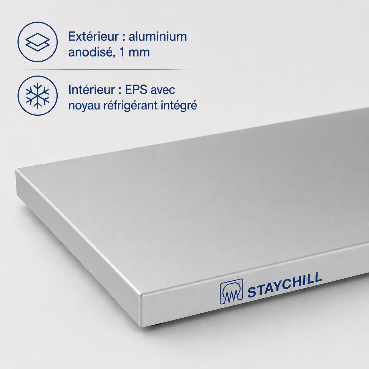 Saro - Stay Cool Plateau de Service Réfrigéré GN 1/1, Aluminium/Polystyrène Expansé, Blocs Réfrigérants Intégrés, Température Inférieure à +8 °C pendant 3 Heures, Pieds en Caoutchouc