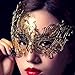 Aqearl Masquerade Mask for Women Metal Mask Shiny Rhinestone Venetian Party Evening Prom Ball Masks Bar Costumes Accessory (Phoenix Gold)