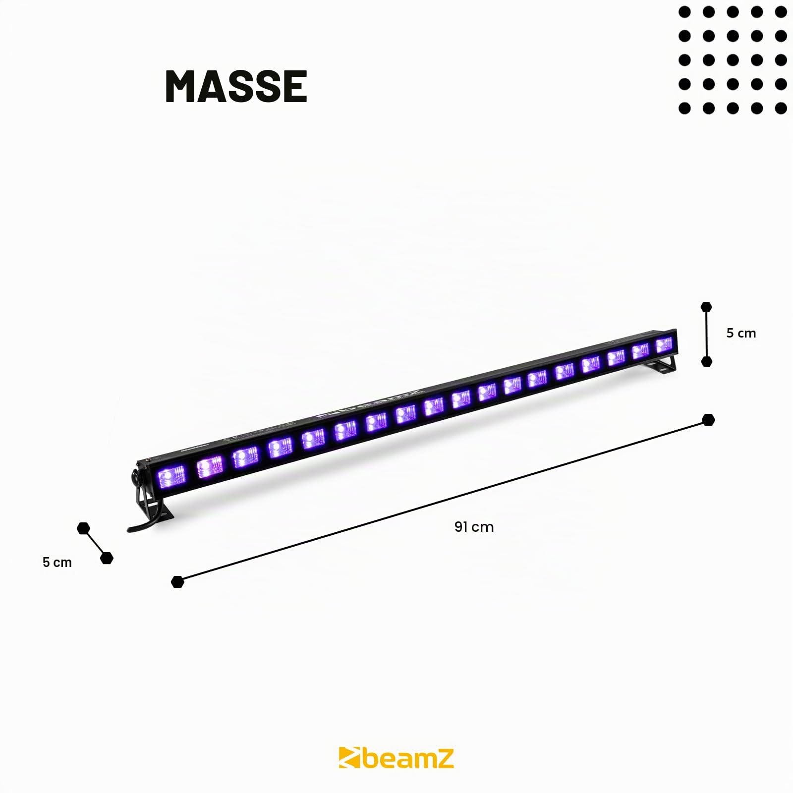 Beamz BUV183 LED UV Bar UV-Licht 18x3W Plug & Play 40W