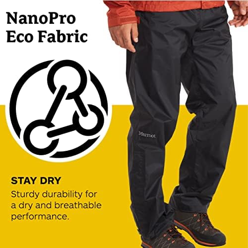 Marmot PreCip Eco Pant - Wodoodporne spodnie przeciwdeszczowe, wiatroszczelne spodnie trekkingowe, oddychająca odzież przeciwdeszczowa na wędrówki i trekking Mężczyźni