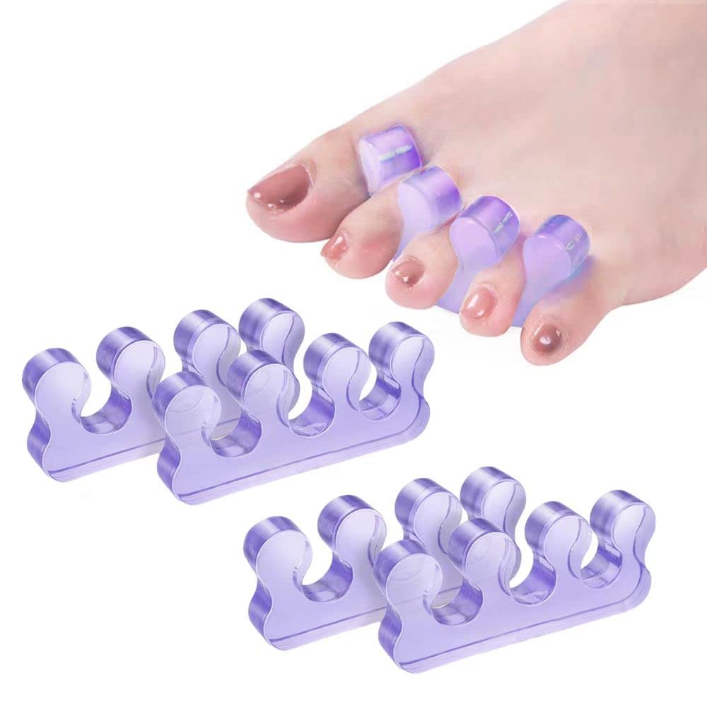 ZaxSota Toe Separators for Pedicure & Bunion Relief - Orthopedic Gel Toenail Dividers, Washable & Reusable Pedicure Supplies for Toenail Separation & Nail Polish Application