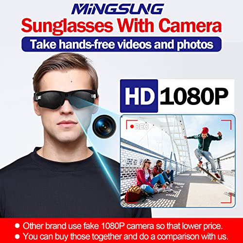 Mingsung Ms20 Camera Video Sunglasses, Built In Hd1080P Camera, Film Hands Free For Sports, Hiking, Biking, Fishing, Scouting, Driving, Hunting(Include 32G Microsd Card) #TOP1