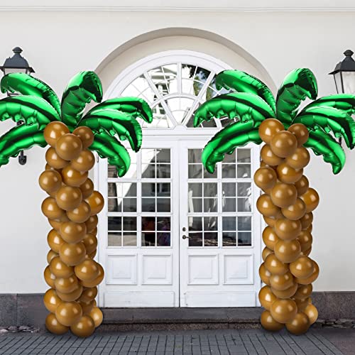 Sratte 100 Pcs Palm Tree Balloons Coconut Set Hawaii Luau Tropical Party