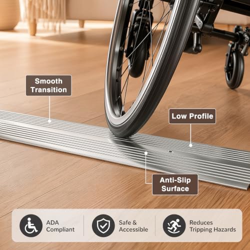 Image of Zonon 1 Pcs Aluminum Door Threshold 6 inch x 48 inch Anti-Slip Threshold Strip