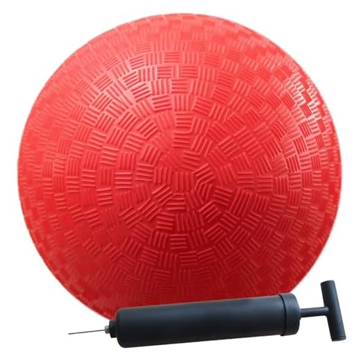 AppleRound 8.5 Inch Playground Ball with Air Pump, Pack of 1 Ball with 1 Pump, Official Size for Dodge Ball, Handball, Camps and Schools (Red)