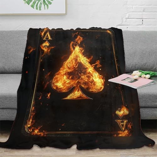 Couverture de poker ultra douce flanelle pour éliminer le froid du canapé