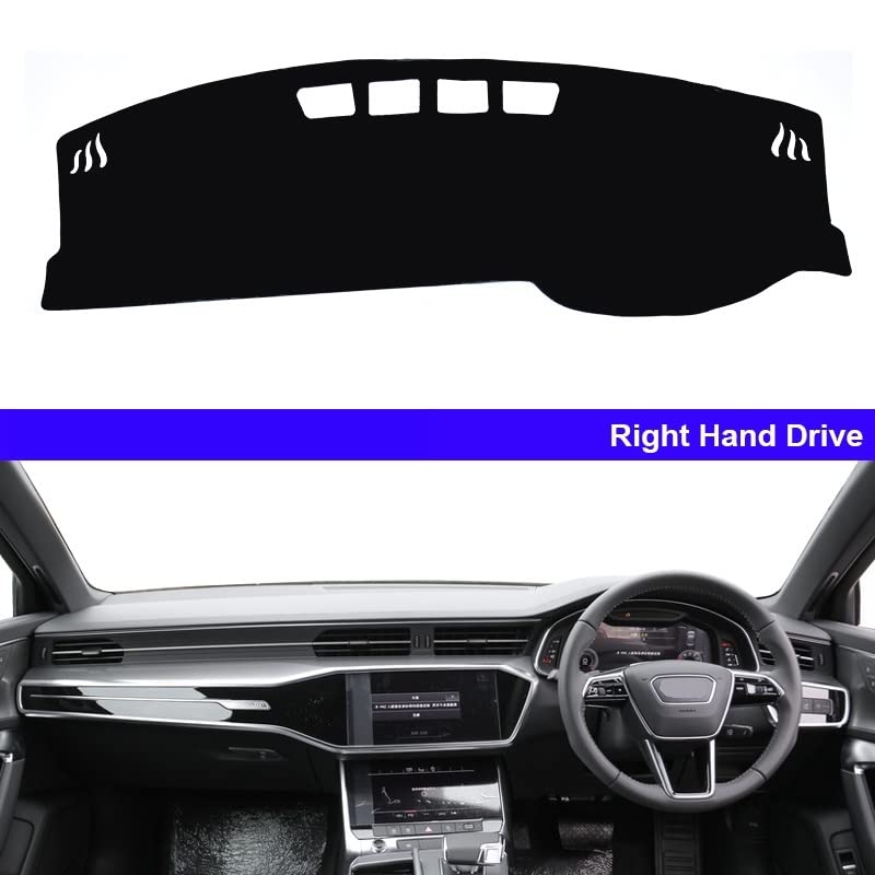 Protector de salpicadero Audi A6 C8 2020 acabado premium de doble capa negra RHD 2