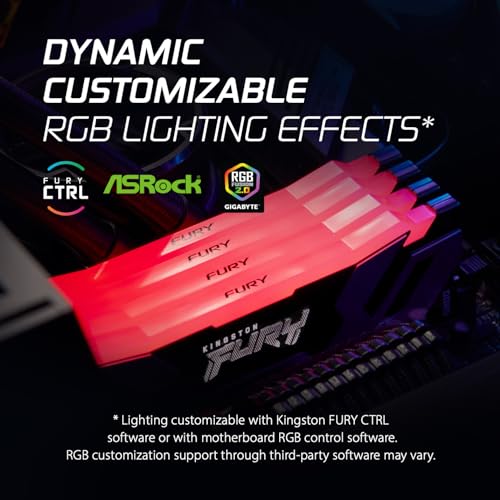 Kingston FURY Renegade White RGB XMP 16GB 6400MT/s DDR5 CL32 DIMM Desktop Gaming Memory - KF564C32RWA-16 - Image 2