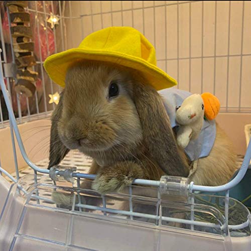 Aniac Small Animals Hat Rabbit Cap Pet Headgear Kitty Head Accessories For Ferret Guinea Pig Squirrel Kitten Mini Dog And Small Breeds (Yellow) #TOP2
