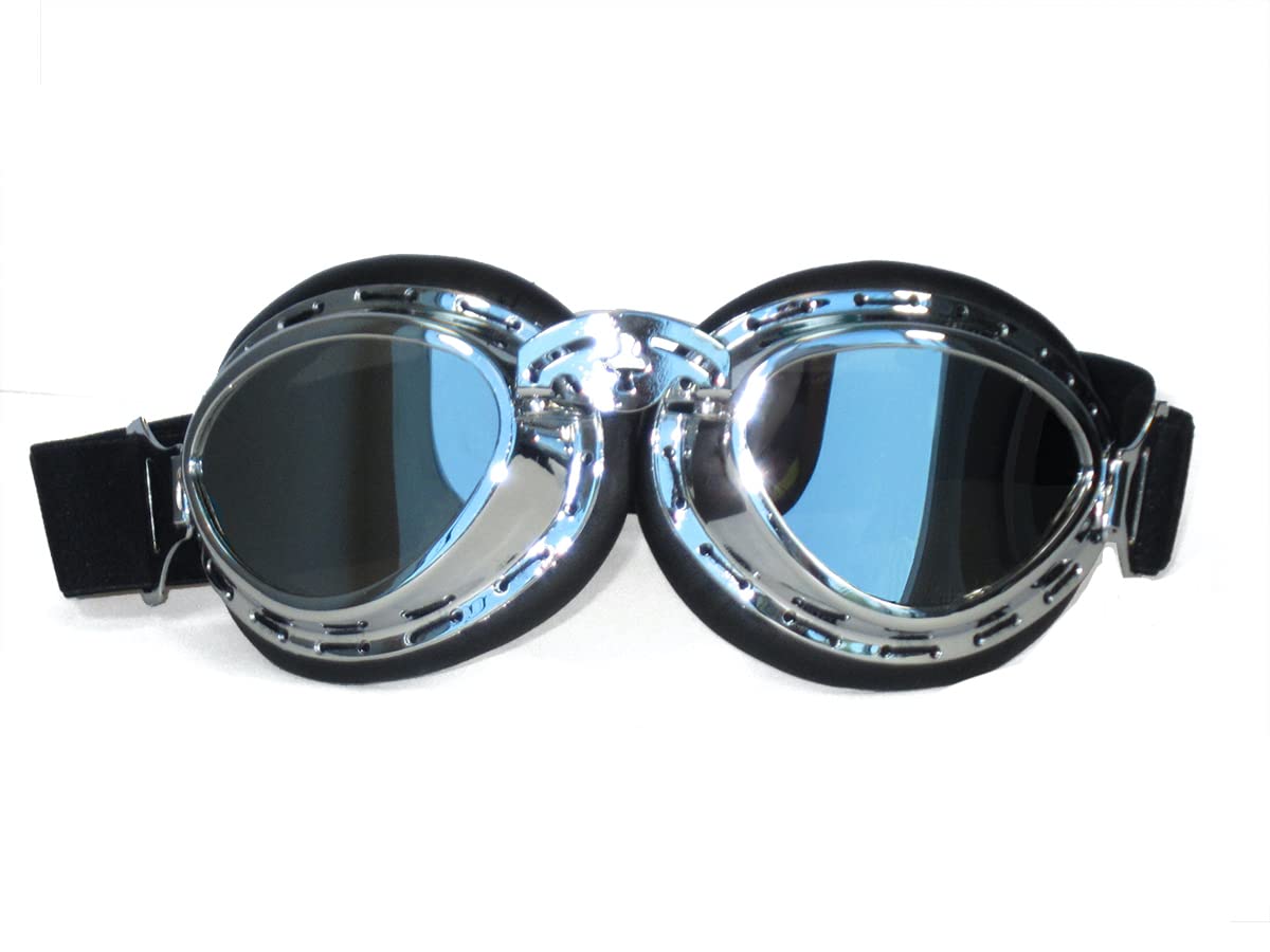 CRG Sports Vintage Aviator Pilot Style Motorcycle Goggles Cruiser Scooter Goggle for Men,Women,Adults,Youths