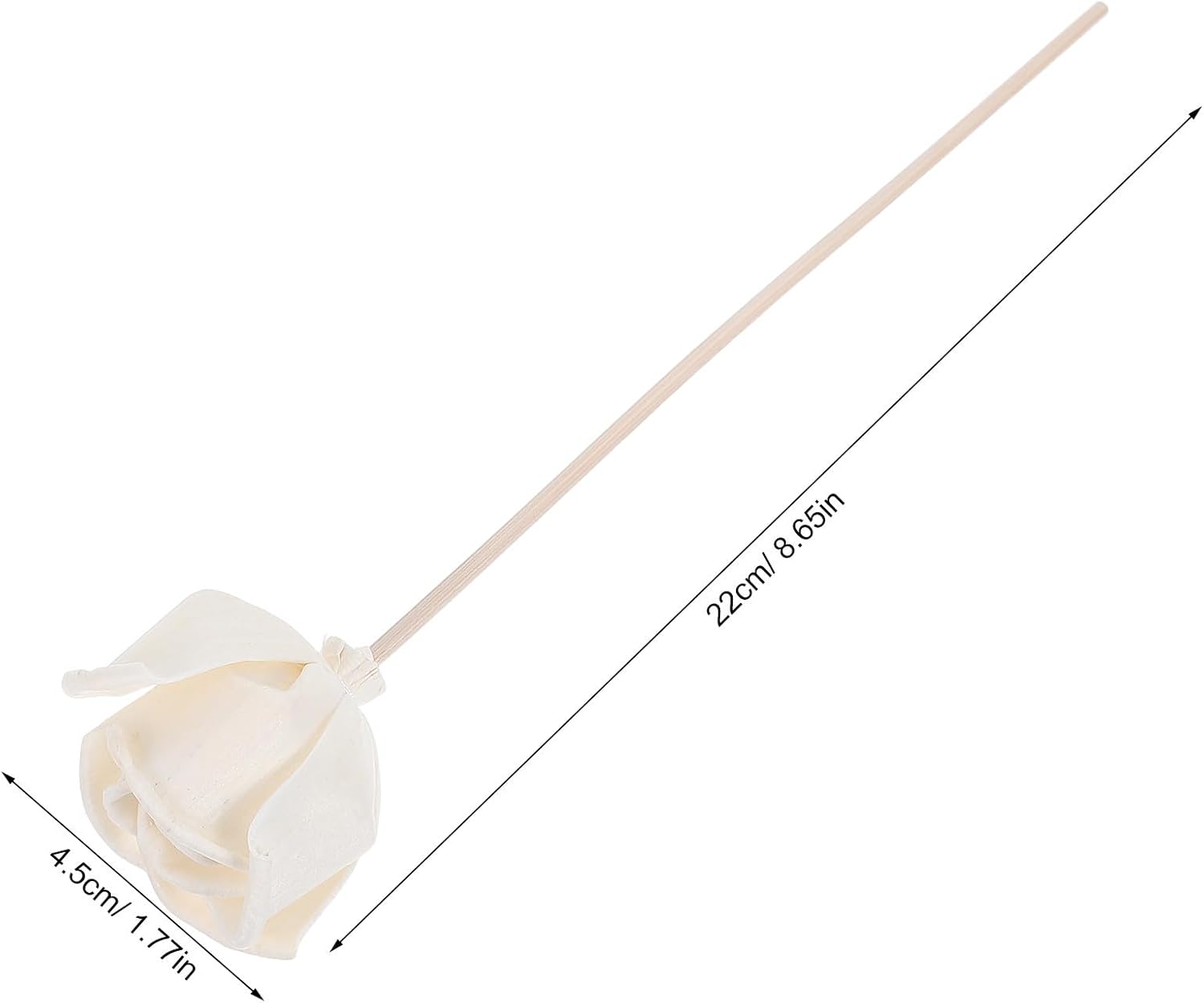 5pcs White Rose Petal Reed Diffuser Sticks, 8.7in Wood Aroma Rattan Floral Scent Refill for Daily Aromatherapy and Home or Office Shelves Decoration