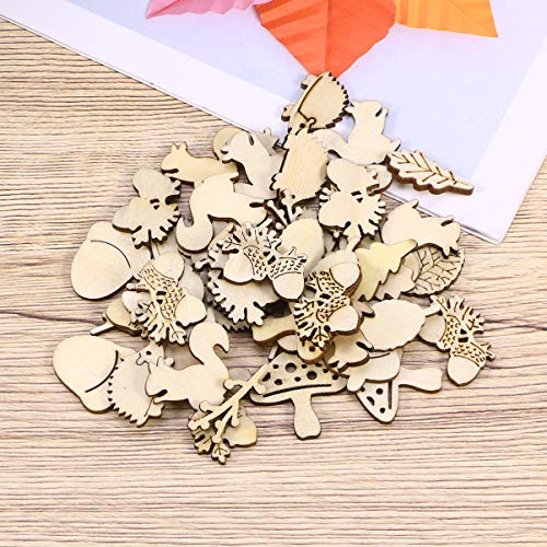 Artibetter Wooden Embellishments, Animals And Plants Shaped Wooden Cutouts Wood Ornament For Crafts Projects, Home/Party Decorations #TOP7