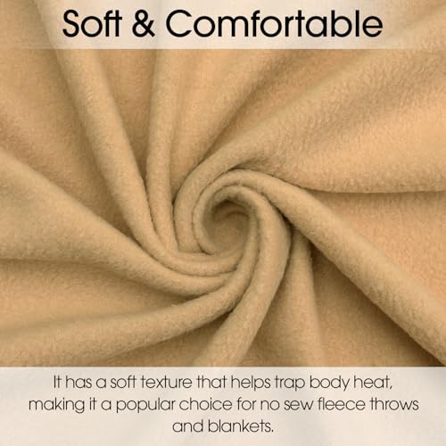 Luxurious Camel Solid Fleece Fabric by the Yard – Soft, Versatile, and Ideal for All Your Sewing Projects – Perfect for Scarves, No-Sew Throws, and Cozy Blankets 4 Luxurious Camel Solid Fleece Fabric by the Yard – Soft, Versatile, and Ideal for All Your Sewing Projects – Perfect for Scarves, No-Sew Throws, and Cozy Blankets - Image 3