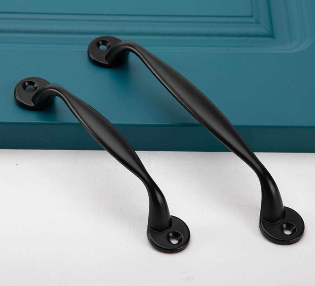 6 Pack Sliding Barn Door Handle Pull Black Tone Screws Included, 115mm