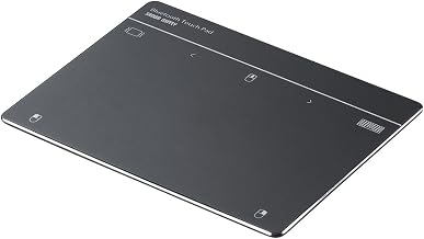 Sanwa Direct 400-MABTY201GM Trackpad, Bluetooth/Wired, 2-Way, Vibration Function, Rechargeable, Thin, High Precision, Gesture Control, Windows Dedicated Touchpad Mouse, Wireless Gun Metallic | 充電式,タッチパッド,マウス,ワイヤレス,薄型,高精度,ガンメタリック