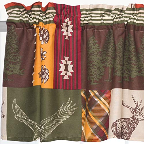 C&F Home Keaton Brown Green Red Yellow Lodge Cabin Camping Mountains Bedroom Guestroom Premium Window Forest Valance Valance Single Brown #TOP2